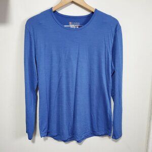 CLOUDVEIL 100% Merino Wool Base Layer Top Shirt Long Sleeve Blue Women's XL